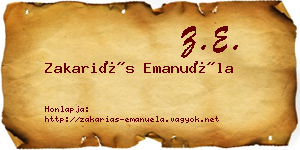 Zakariás Emanuéla névjegykártya